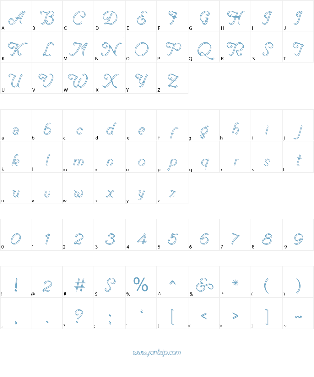 Renania Double Line Font Character